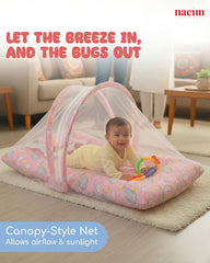 Baby Sleeping Bed with Mosquito Net | Soft Mattress for Infants