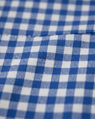 Close-up of blue and white checkered fabric
