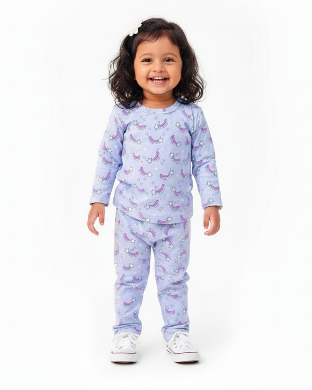 Night Dress for Childrens - Night Dress Kidswear - Violet