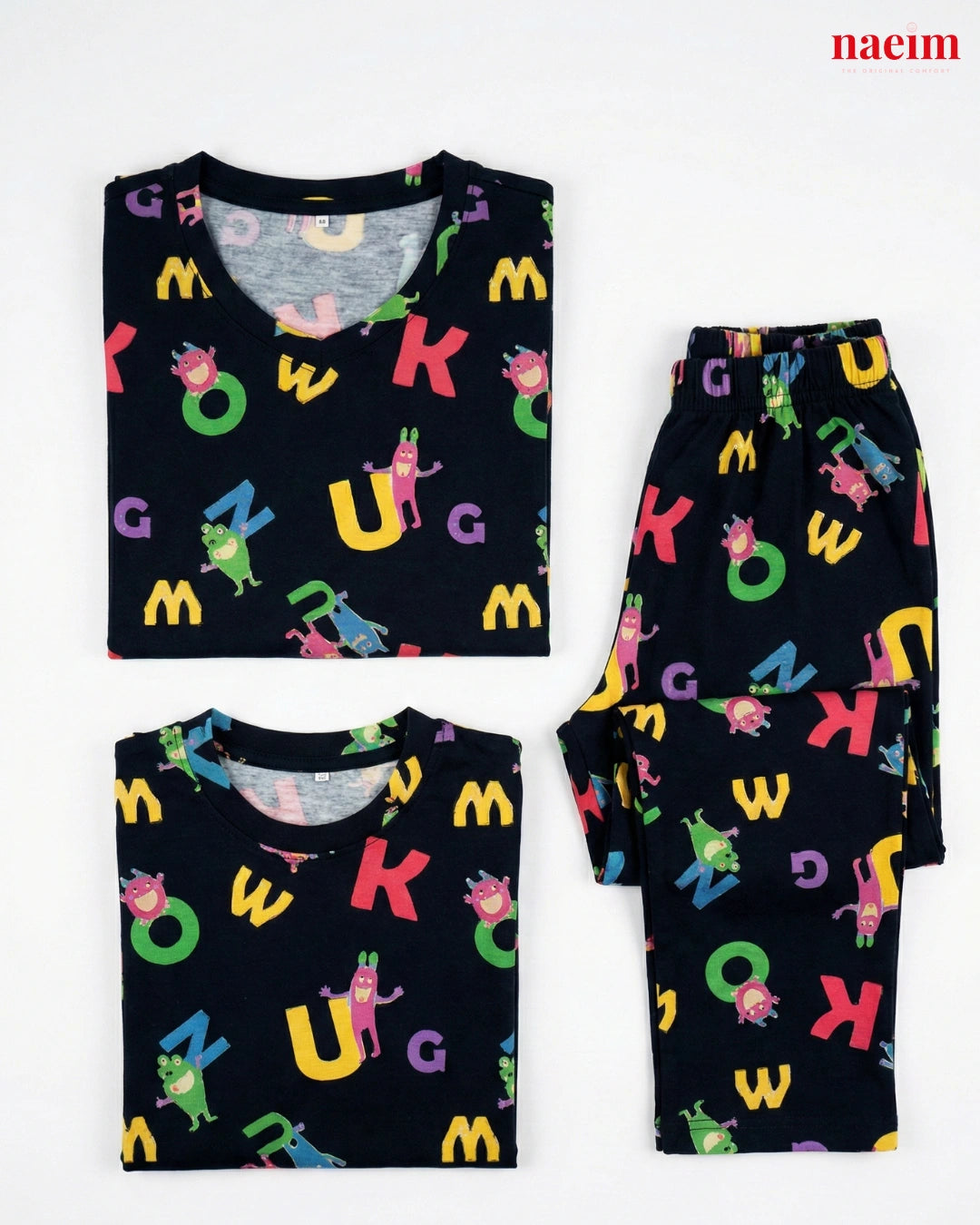 Mother & Kid Letter Print Twinning Pajama Set