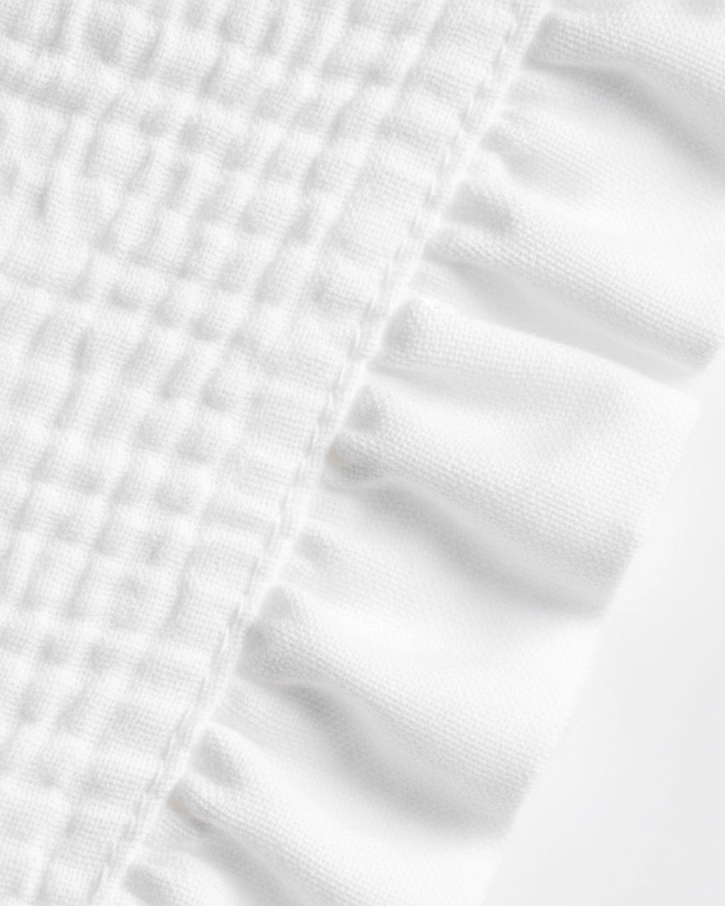 White Ruffle Frock for Girls (1–6 Years) | Soft Crinkled Cotton Everyday Dress