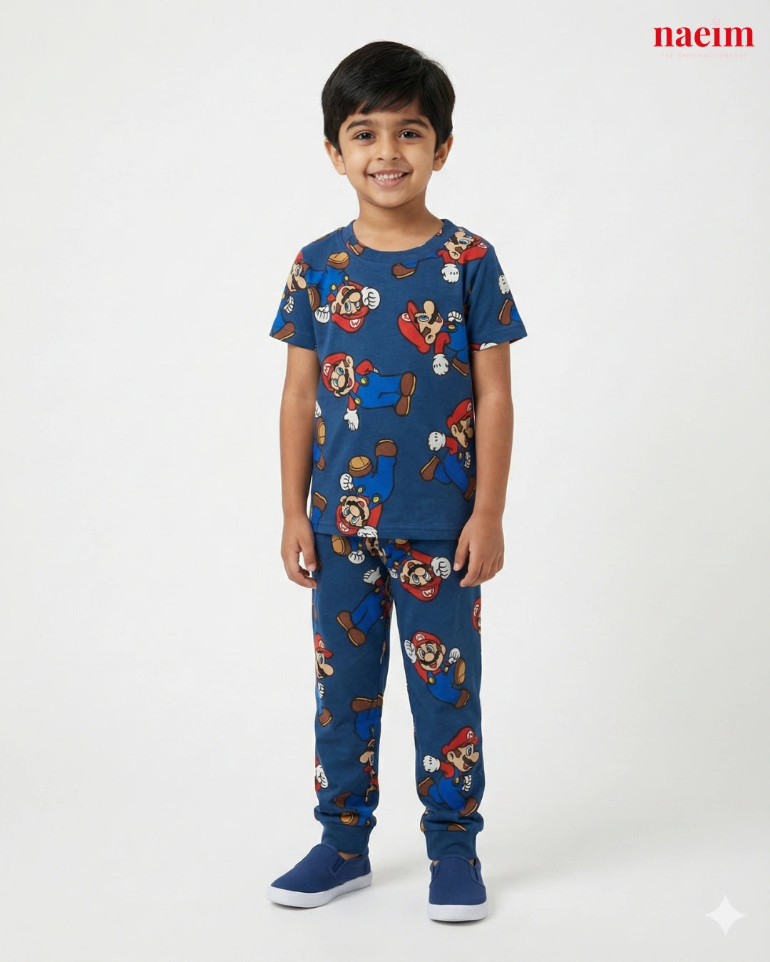 Mother & Kid Mario Print Twinning Pajama Set