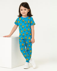 Boys & Girls Minions Character Night Suit Pajama Set - Cotton Comfortable Sleepwear Set