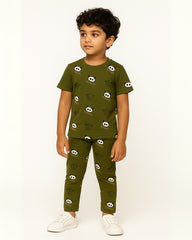 Boys & Girls Panda Print Night Suit Pajama Set - Cotton Comfortable Sleepwear Set