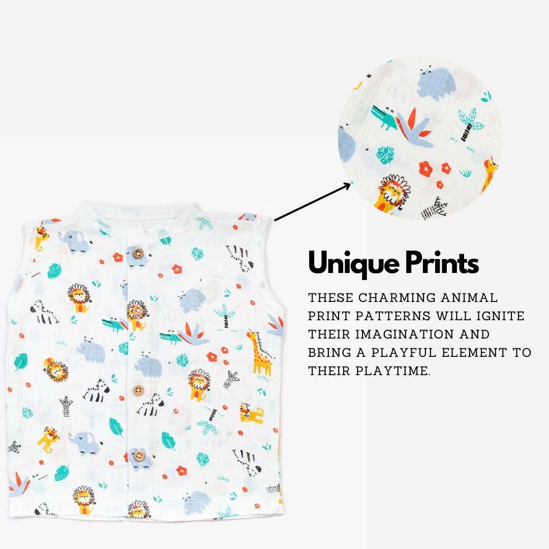 Organic Muslin Jabla & Short Set for Babies – Pack of 3 | Newborn to 24 Months