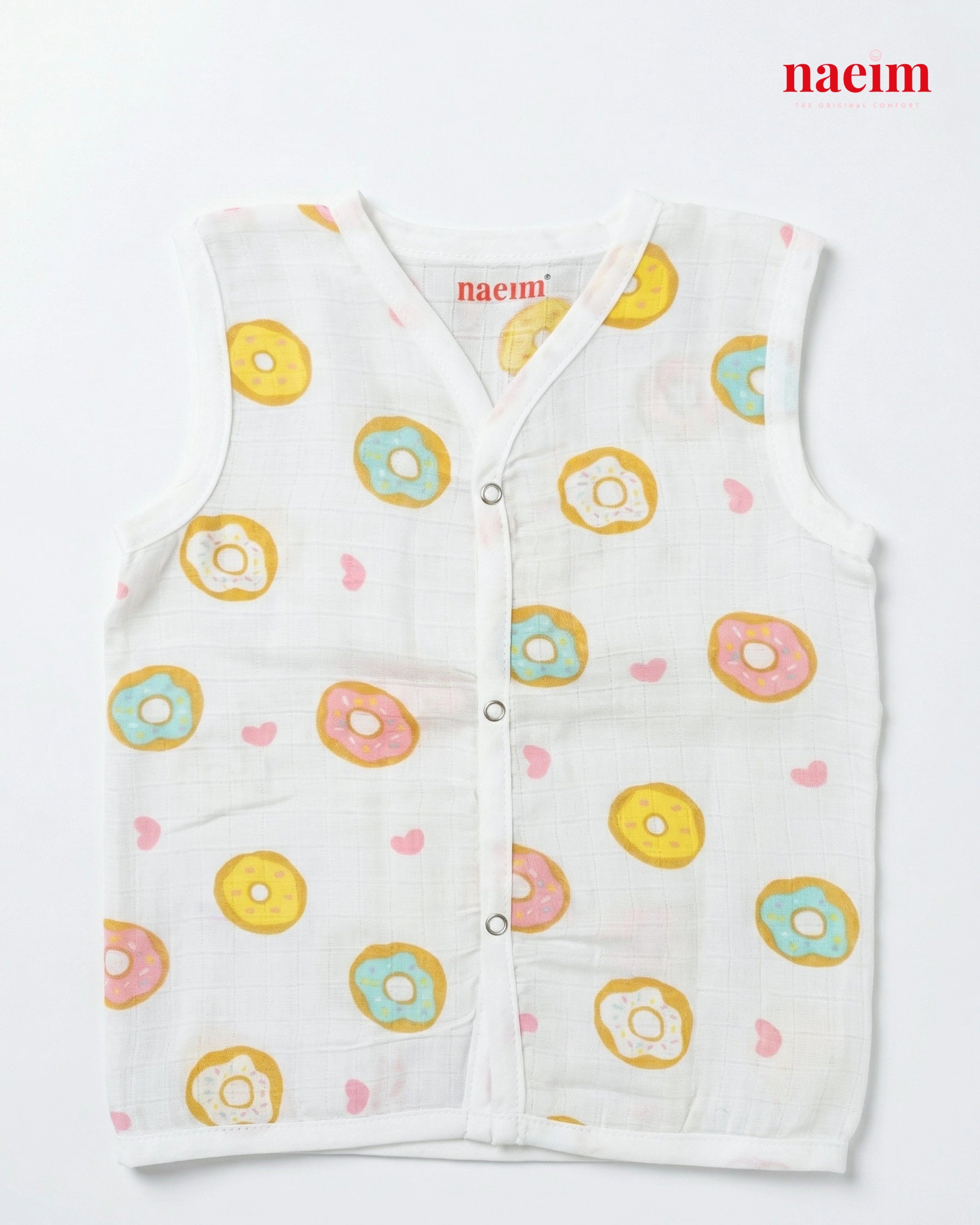 Naeim Pack of 1 Premium Muslin Sleeveless Jablas - Breathable Summer Vests for Daily Wear