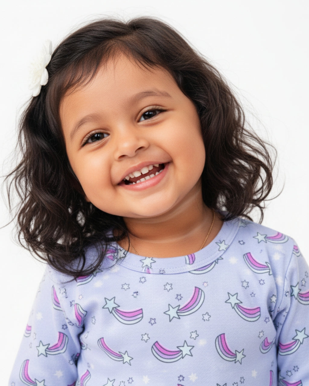 Night Dress for Childrens - Night Dress Kidswear - Violet