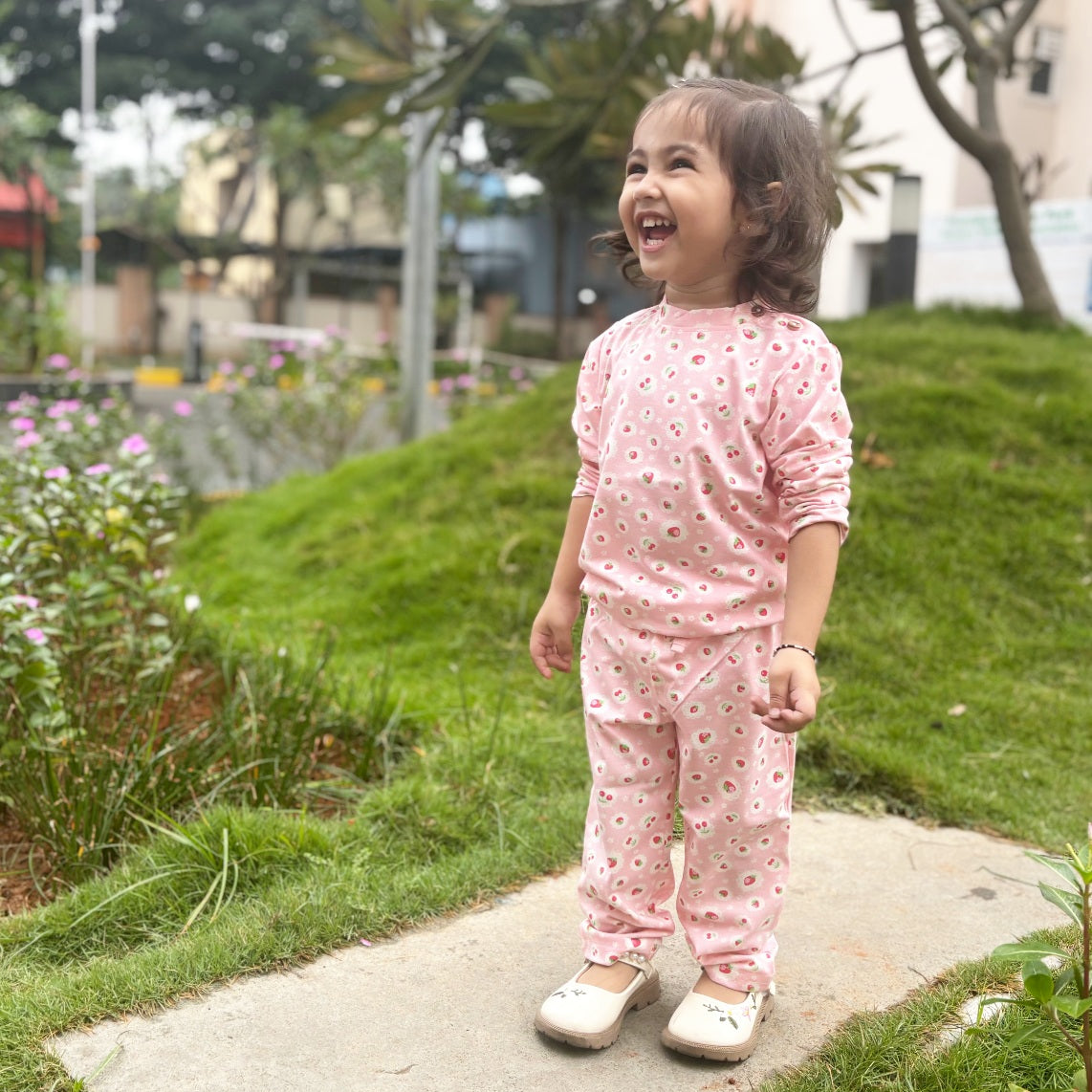 Strawberry Dreamer Kids Unisex Pajama Set - Night Dress