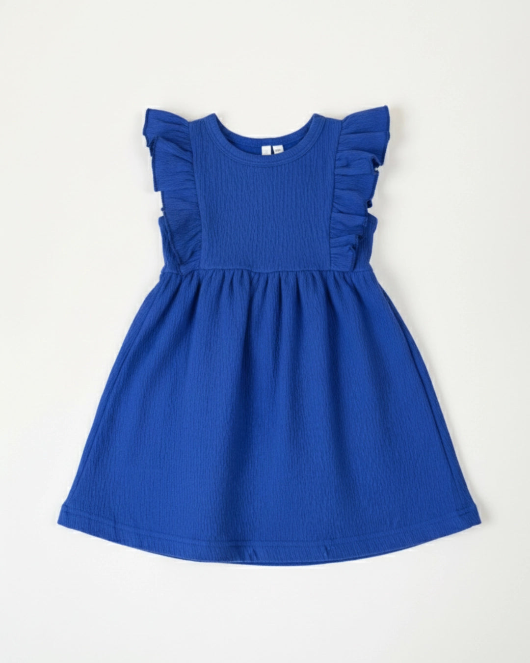 Navy Blue Ruffle Frock for Girls (1–6 Years) | Soft Crinkled Cotton Everyday Dress