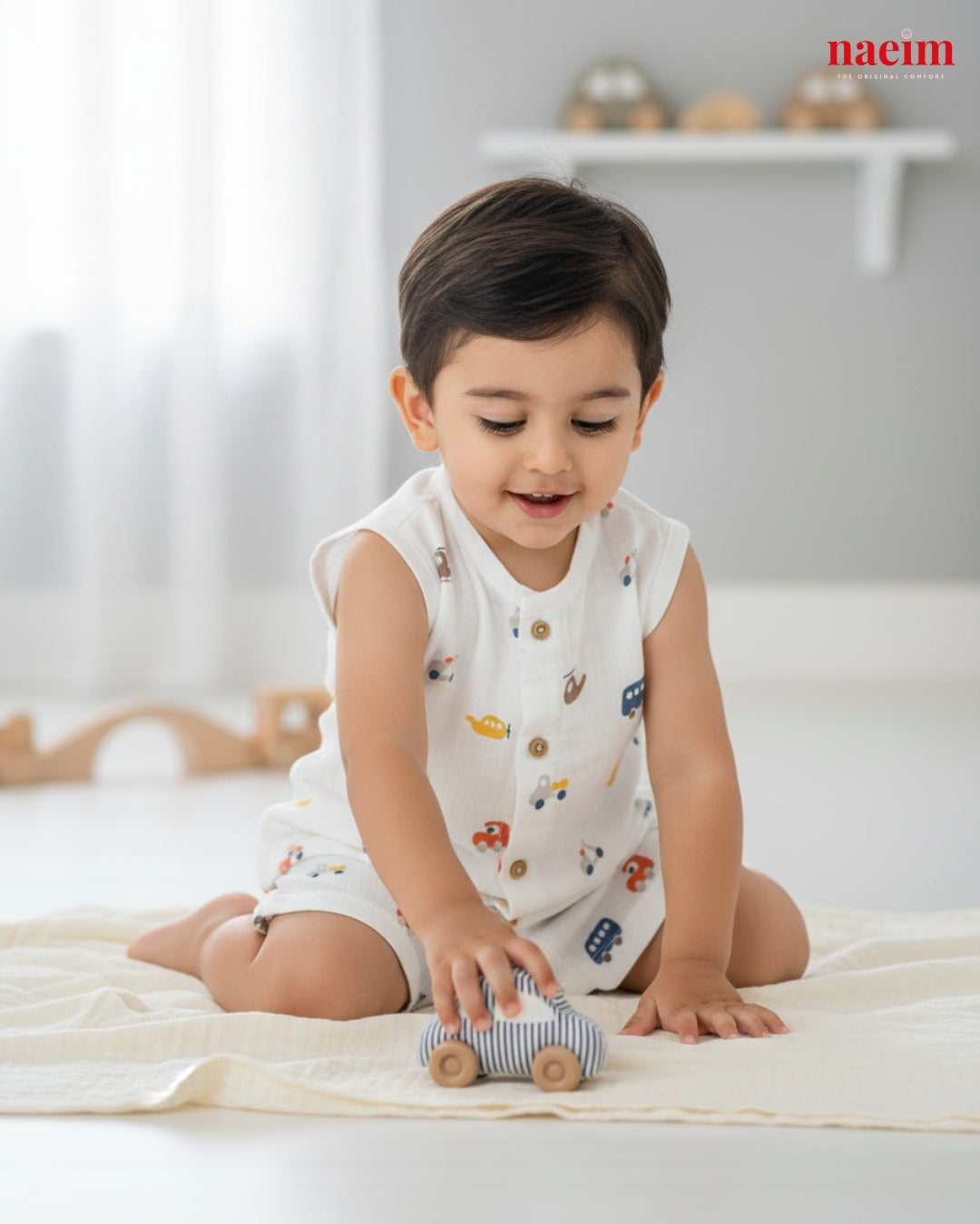 Muslin Jabla & Shorts set - Car