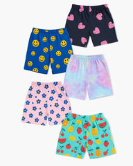 Cotton Shorts for Baby Boys & Girls (Pack of 5)(Assorted) – All Over Print Toddler Shorts