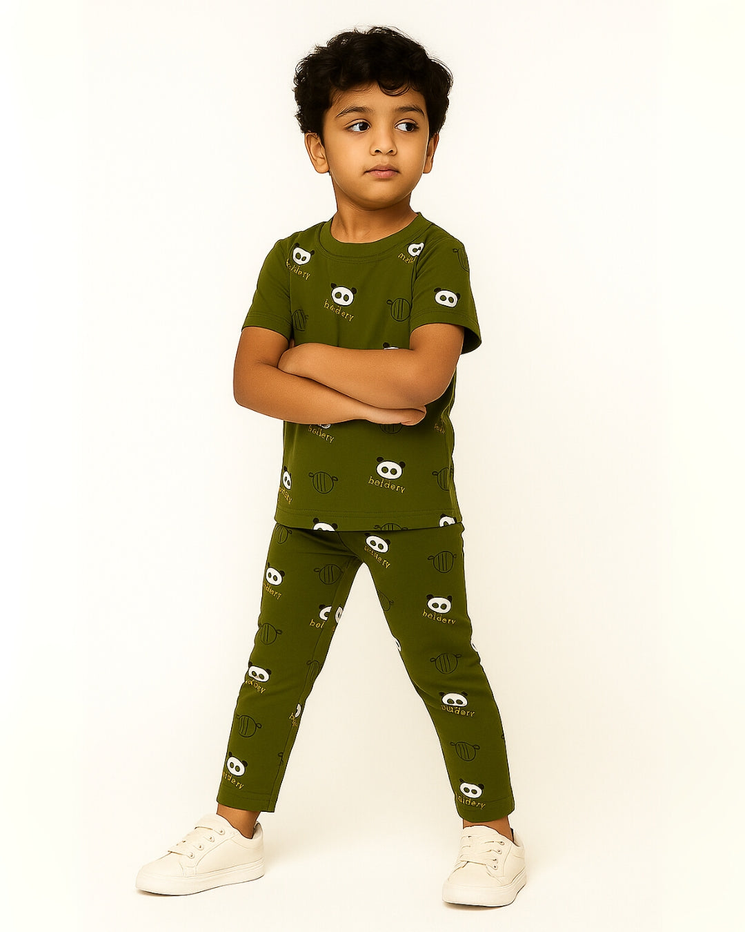 Boys & Girls Panda Print Night Suit Pajama Set - Cotton Comfortable Sleepwear Set