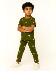 Boys & Girls Panda Print Night Suit Pajama Set - Cotton Comfortable Sleepwear Set