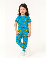 Boys & Girls Minions Character Night Suit Pajama Set - Cotton Comfortable Sleepwear Set