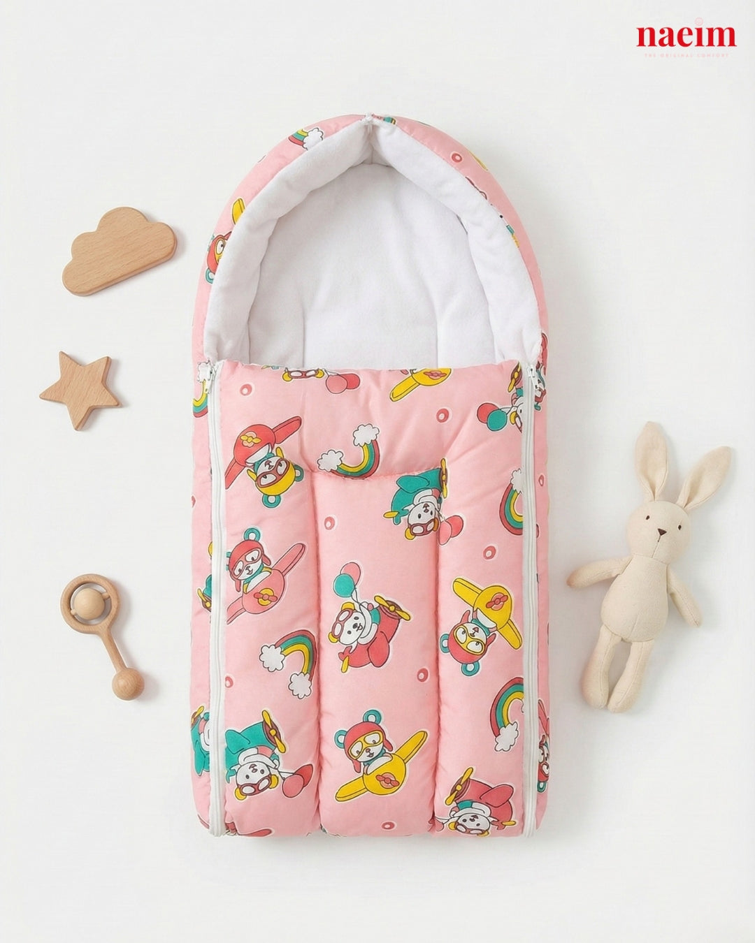 3-in-1 Baby Sleeping Bag & Carry Nest for Newborns | Ultra-Soft Cotton, All-Season Baby Bedding