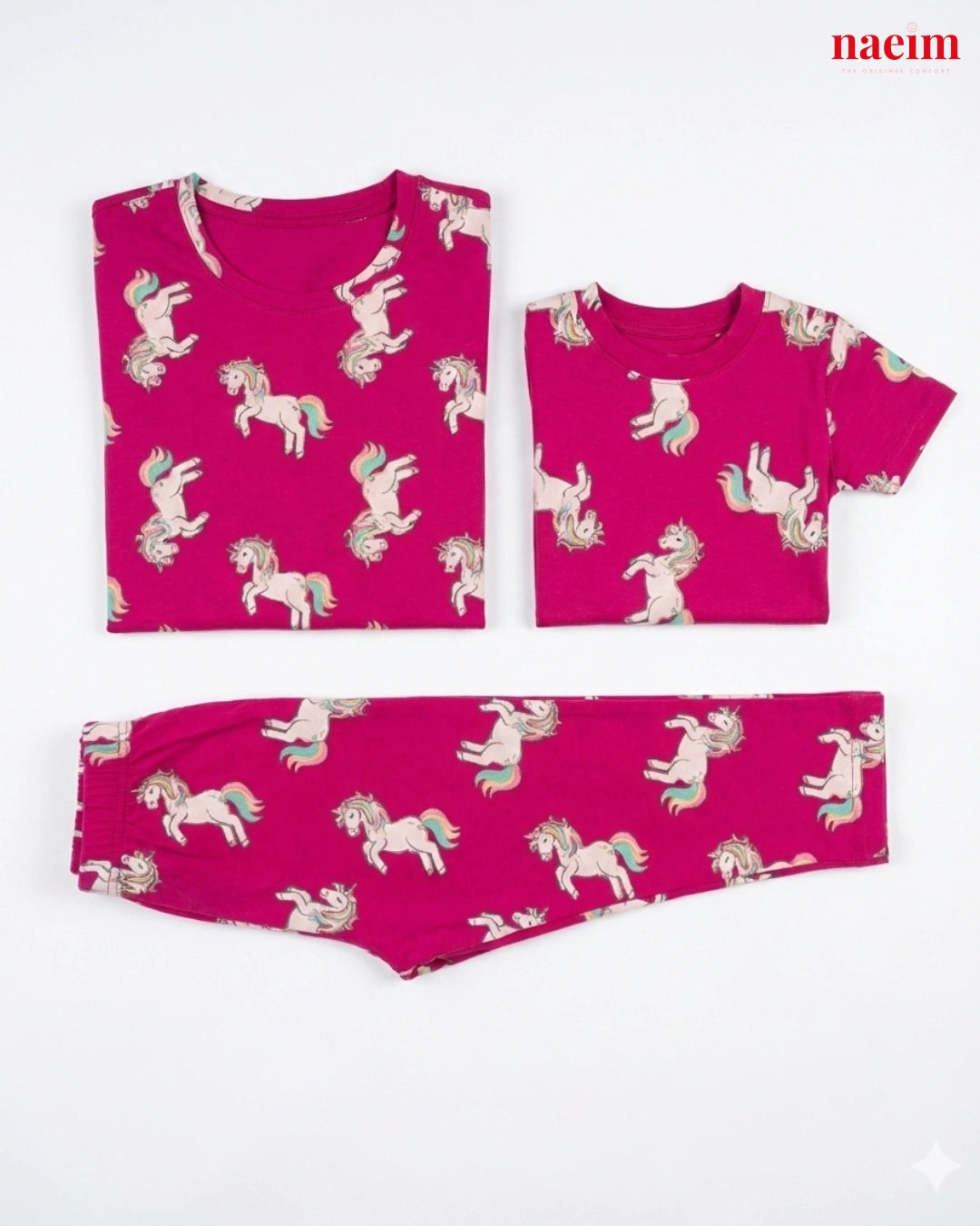 Unicorn Print Mother & Child Twinning Pajama Set