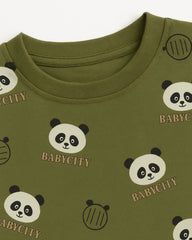 Boys & Girls Panda Print Night Suit Pajama Set - Cotton Comfortable Sleepwear Set