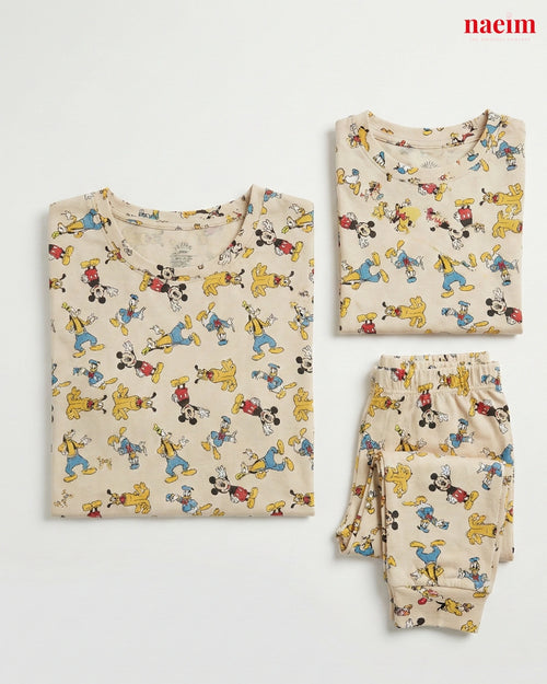 Cartoon Print Mother & Kid Twinning Pajama Set