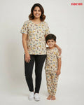 Cartoon Print Mother & Kid Twinning Pajama Set