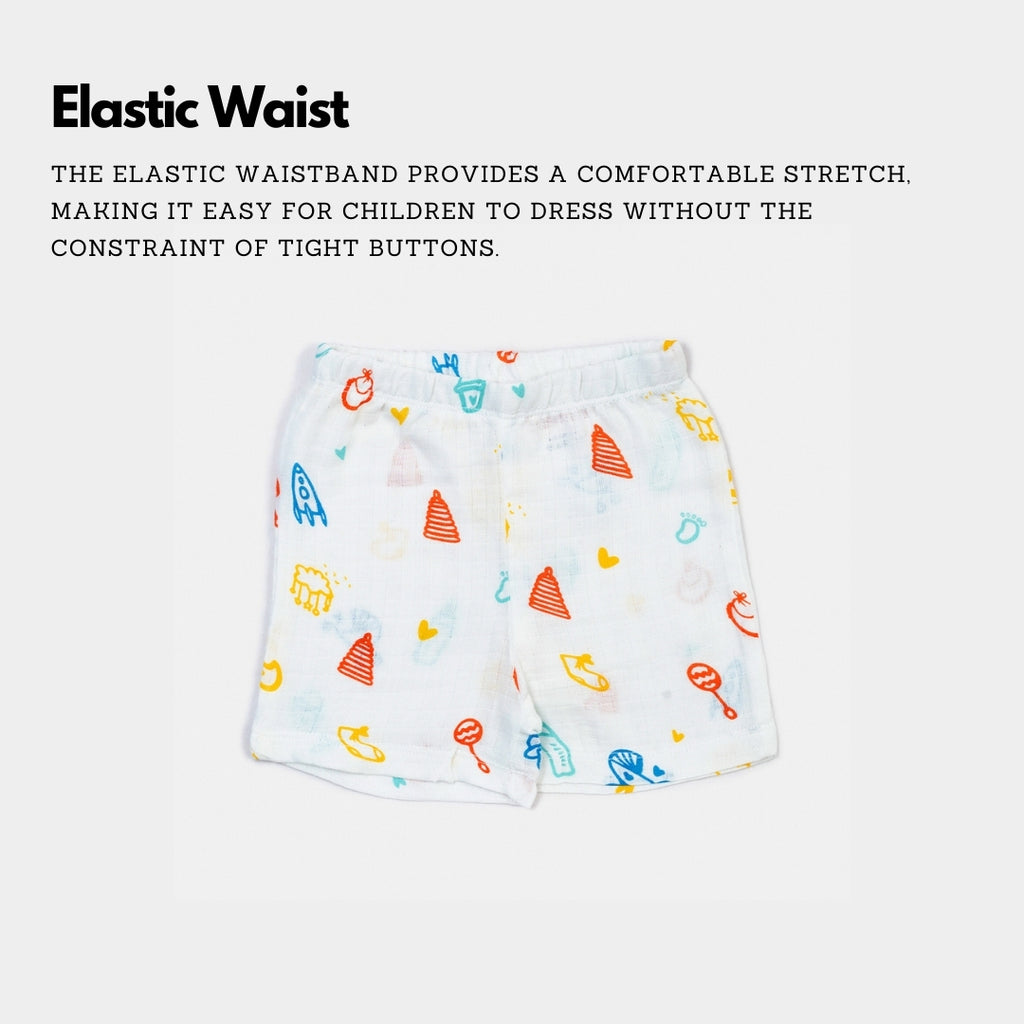 Organic Muslin Jabla & Short Set for Babies – Pack of 3 | Newborn to 24 Months