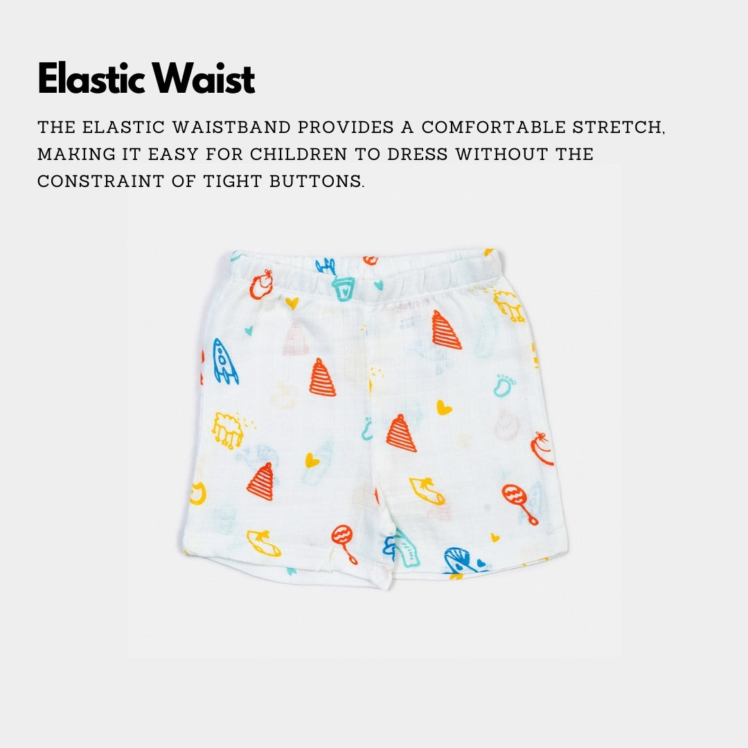 Organic Muslin Jabla & Short Set for Babies – Pack of 3 | Newborn to 24 Months