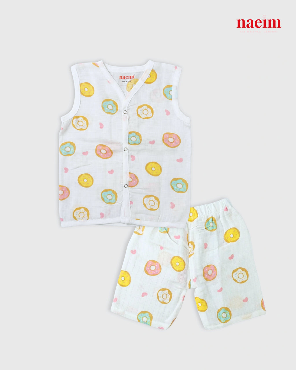 Muslin Sleeveless Jabla & Shorts Set - Dessert Themed Assorted set