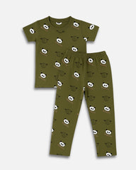 Boys & Girls Panda Print Night Suit Pajama Set - Cotton Comfortable Sleepwear Set