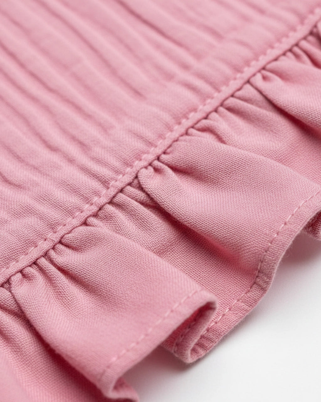 Pink Ruffle Frock for Girls (1–6 Years) | Soft Crinkled Cotton Everyday Dress