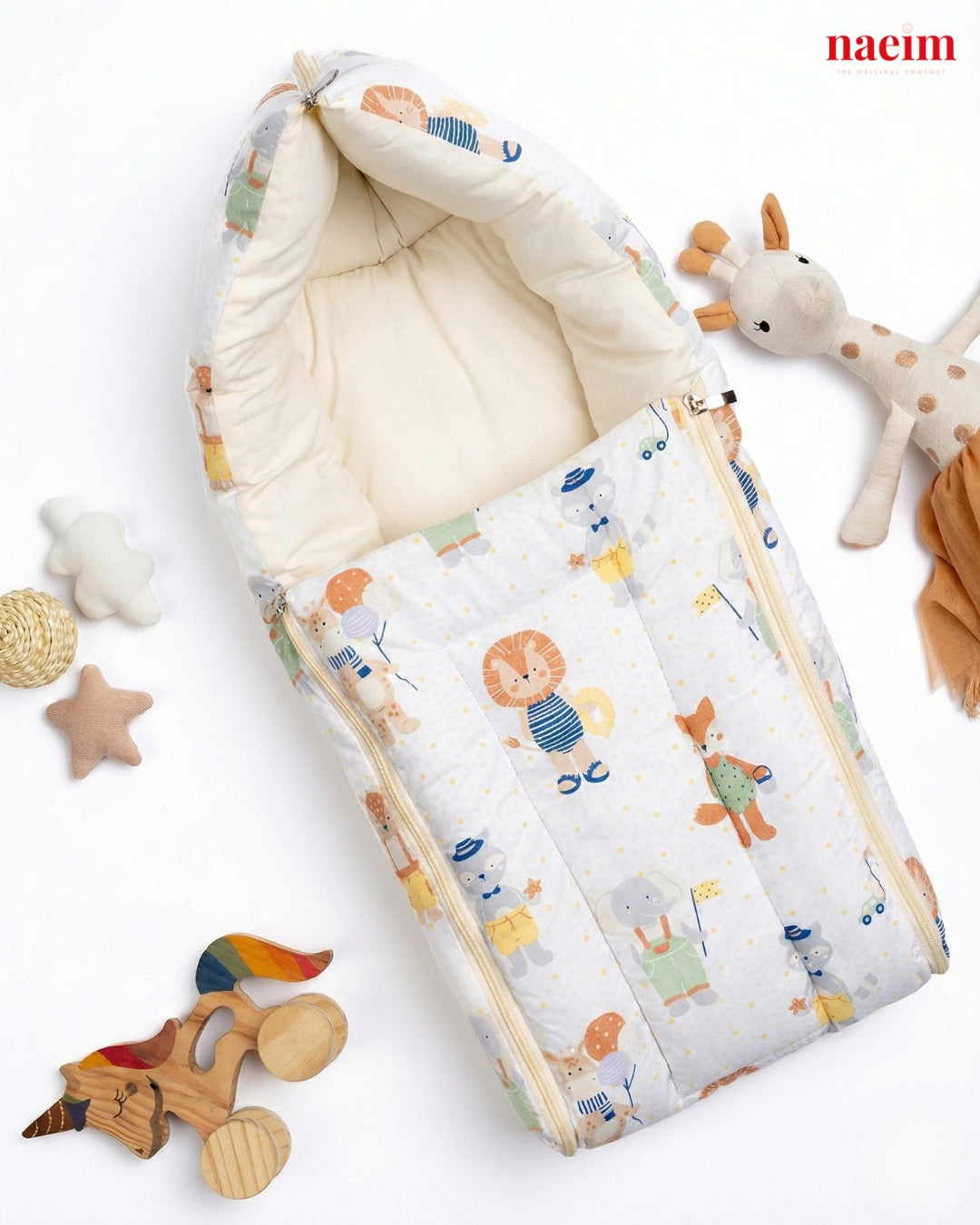3-in-1 Baby Sleeping Bag & Carry Nest for Newborns | Ultra-Soft Cotton, All-Season Baby Bedding