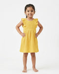 Yellow Ruffle Frock for Girls (1–6 Years) | Soft Crinkled Cotton Everyday Dress