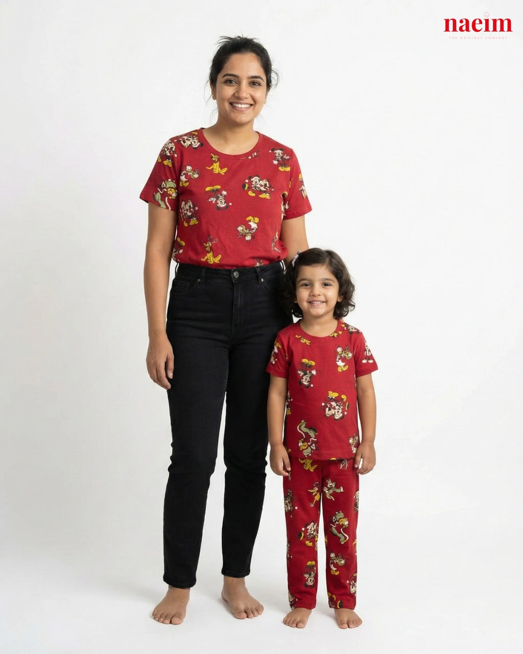 Mom and Me Cartoon Matching Night Suit