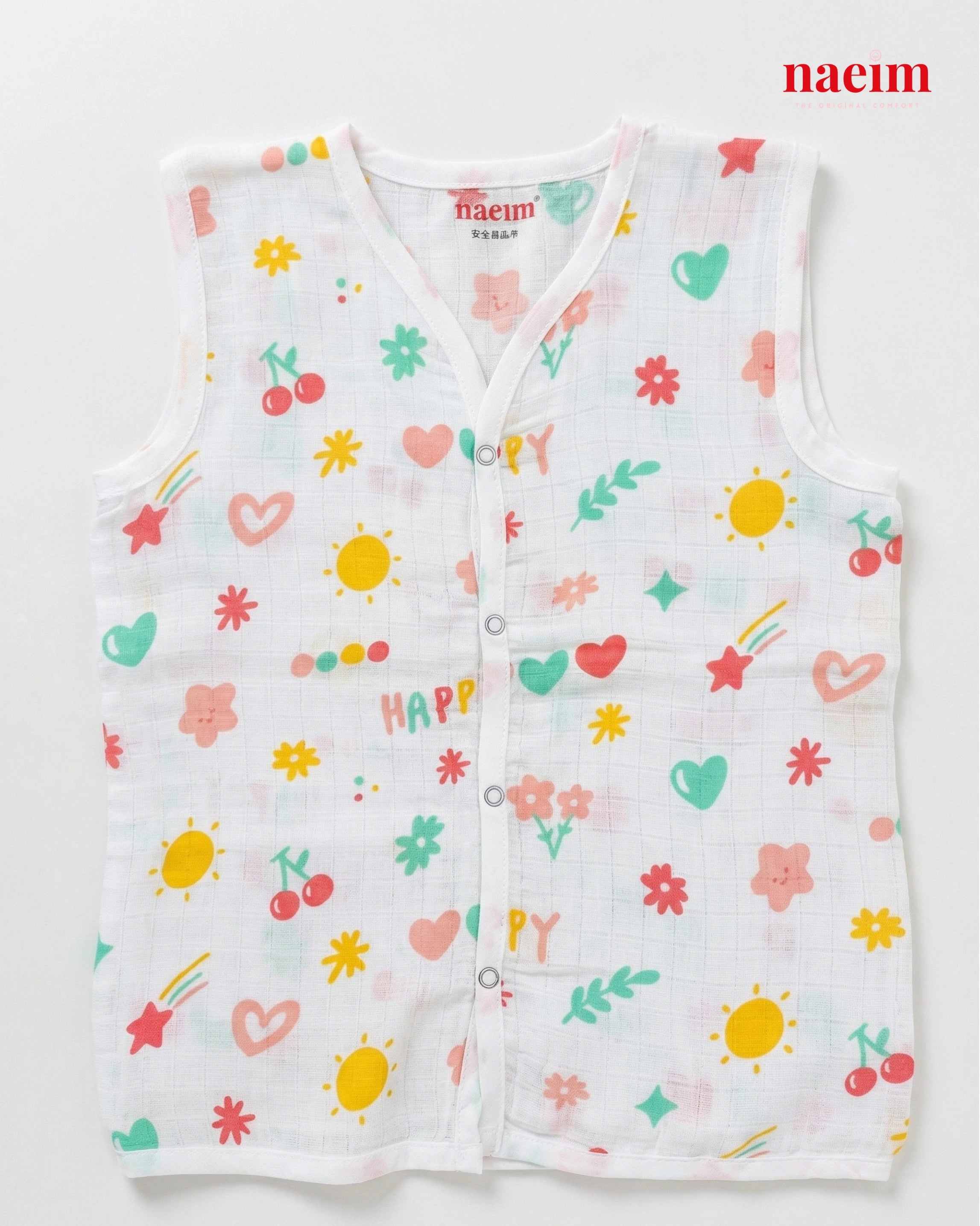 Naeim Pack of 1 Premium Muslin Sleeveless Jablas - Breathable Summer Vests for Daily Wear