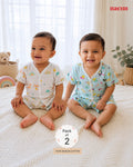 Premium Muslin Jabla & Shorts Sets - Pack of 2 (Fox, Toucan)
