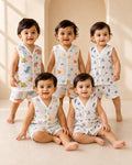 Pack of 5 Premium Muslin Jabla & Shorts Set for Babies