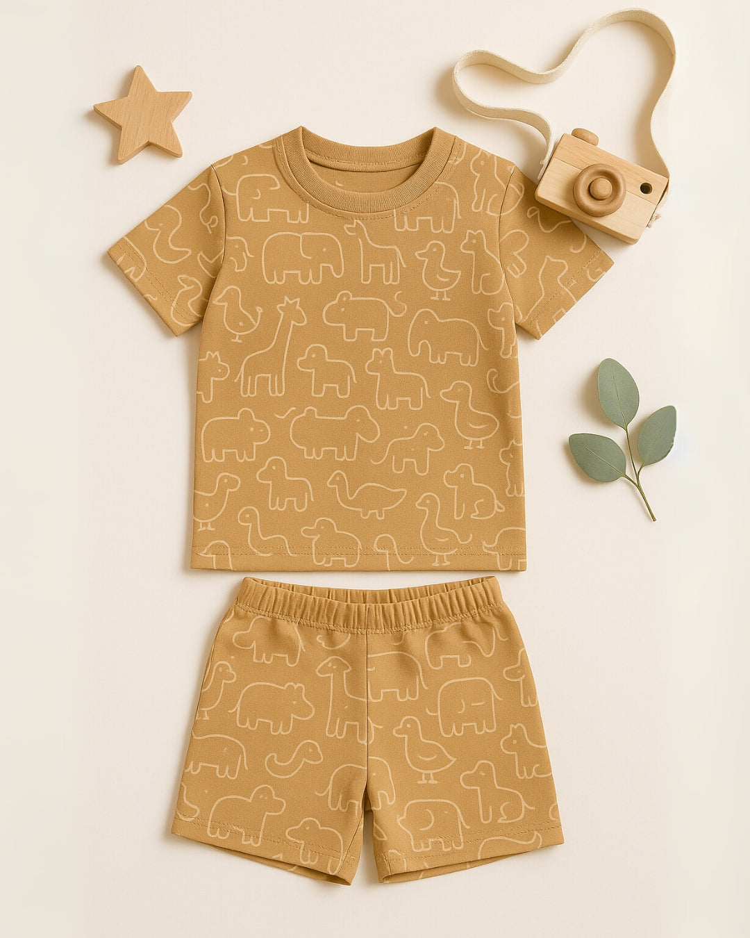 Jungle Friends Coords Set | Unisex Prints for Kids | Cotton 220 GSM