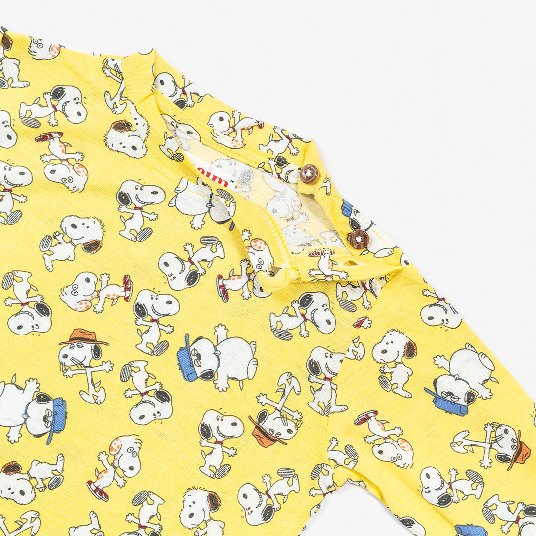 Night Dress for Childrens - Night Dress Kidswear - Yellow