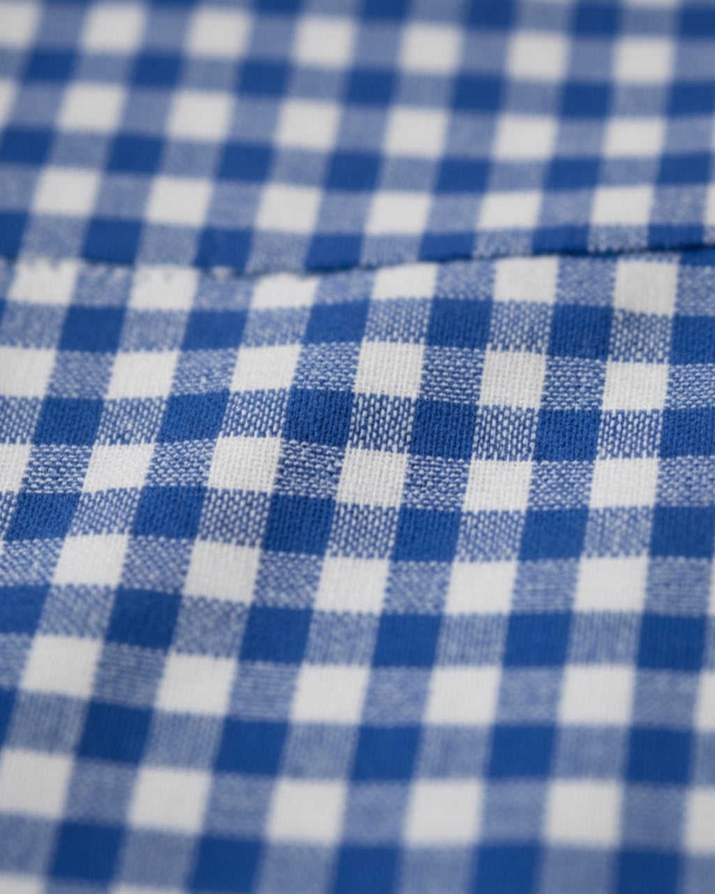 Close-up of blue and white checkered fabric