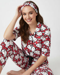 Hello Kitty Pajama Set (Half sleeve) | 200 GSM