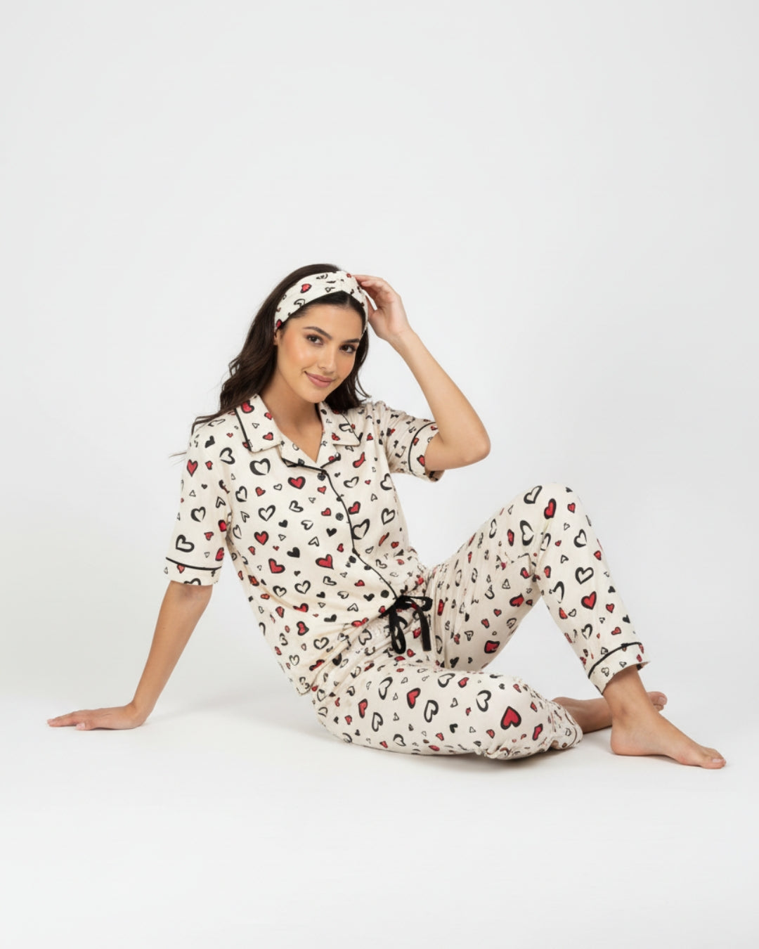 Sweetheart Dreams Pajama Set (Half-sleeve) | 200 GSM