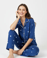 The Polka Dream Pajama Set (Half-sleeve) | 200 GSM