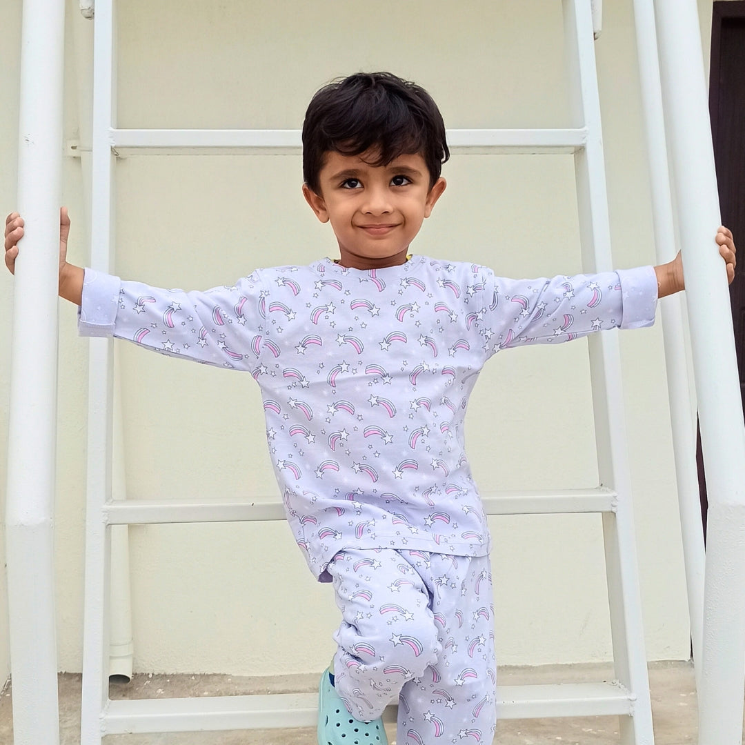 Night Dress for Childrens - Night Dress Kidswear - Violet