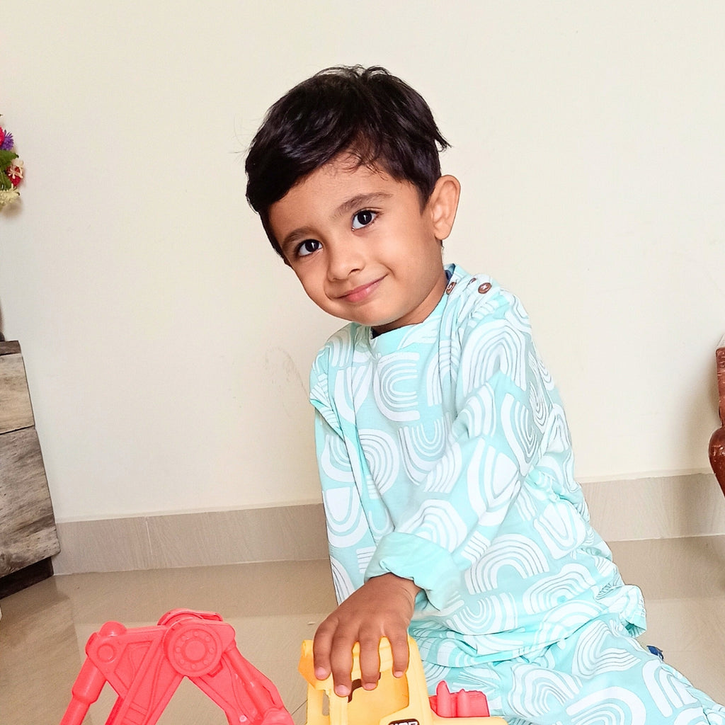 Night Dress for Childrens - Night Dress Kidswear - Mint