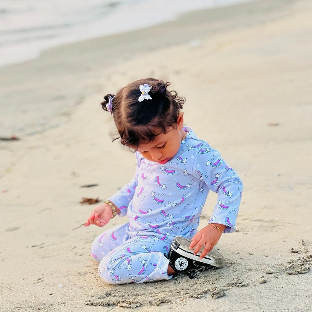 Night Dress for Childrens - Night Dress Kidswear - Violet