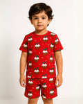 Holiday Red Coords Set | Unisex Prints for Kids | Cotton 220 GSM