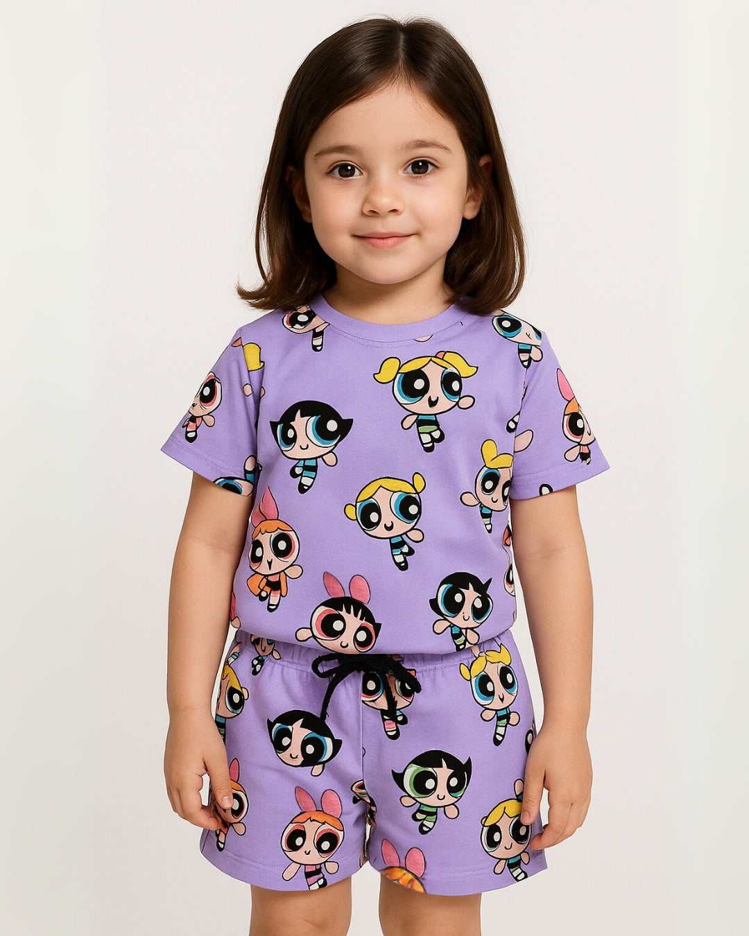 Kids' Co-ord Cotton T-Shirt & Shorts Set | Football + Goat + Dino + PowerPuff All-Over Print Designs