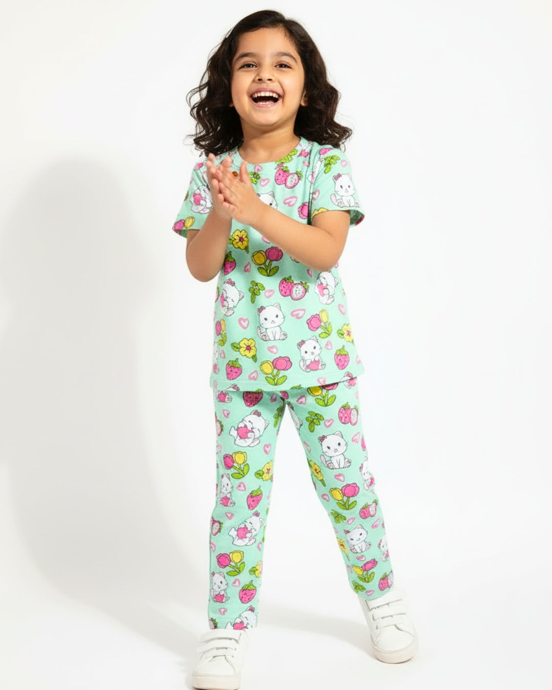 Kitty Garden Matching Boys & Girls Pajama set