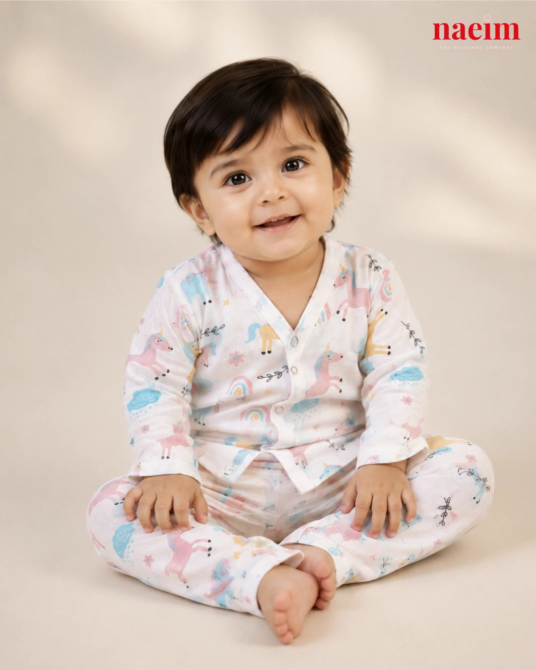 Pack of 5 Muslin Full Sleeve Night Suit Sets for Babies | 100% Cotton Muslin Pajama Combo | Soft All-Season Baby Sleepwear