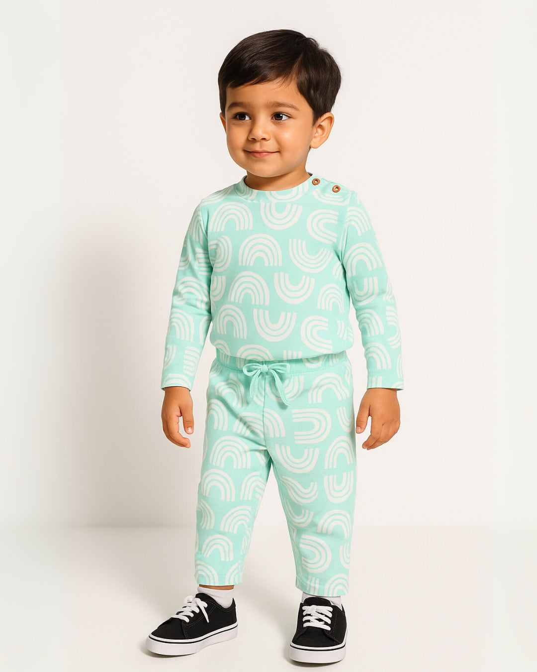 Minty Arches Unisex Kids Pajama Set - Night Dress