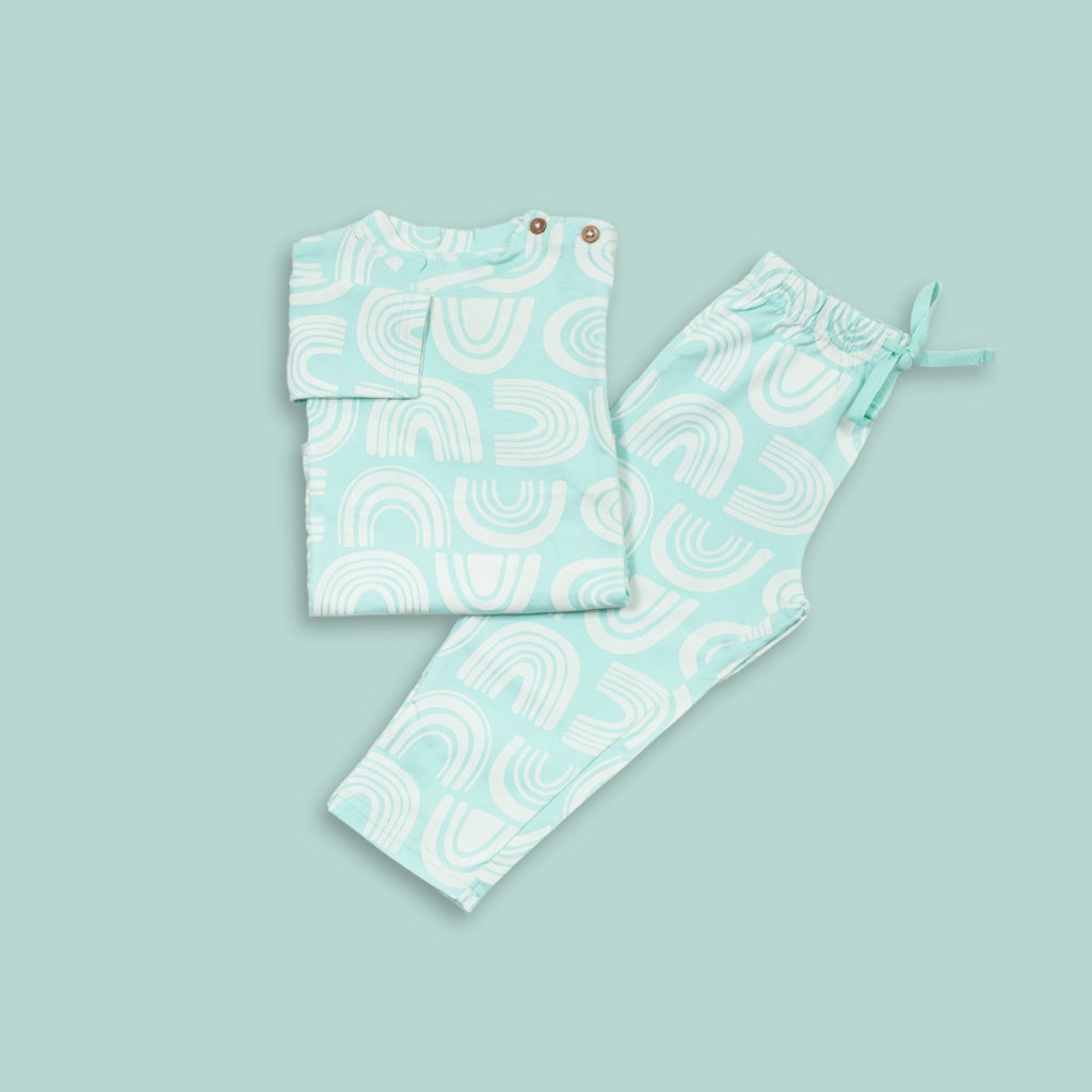 Minty Arches Unisex Kids Pajama Set - Night Dress