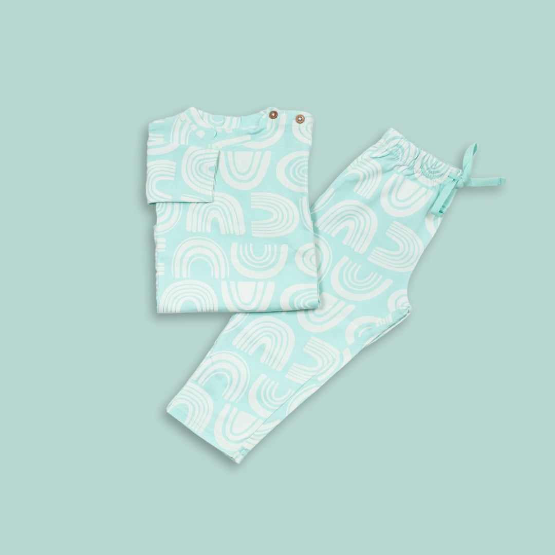 Minty Arches Unisex Kids Pajama Set - Night Dress